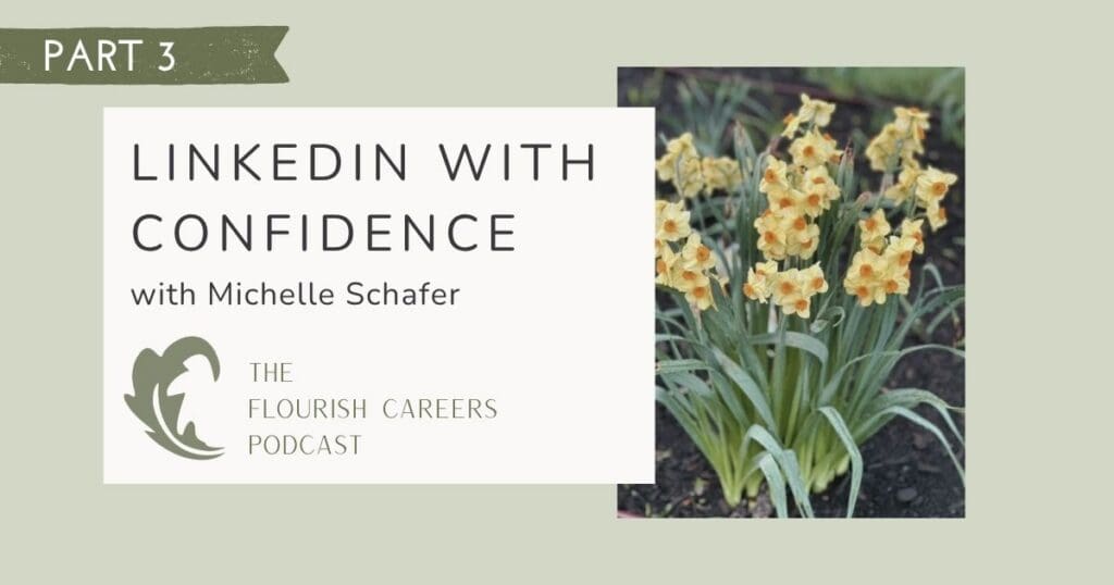 LinkedIn With Confidence with Michelle Schafer (Part 3) || Flourish Careers Podcast Header Image