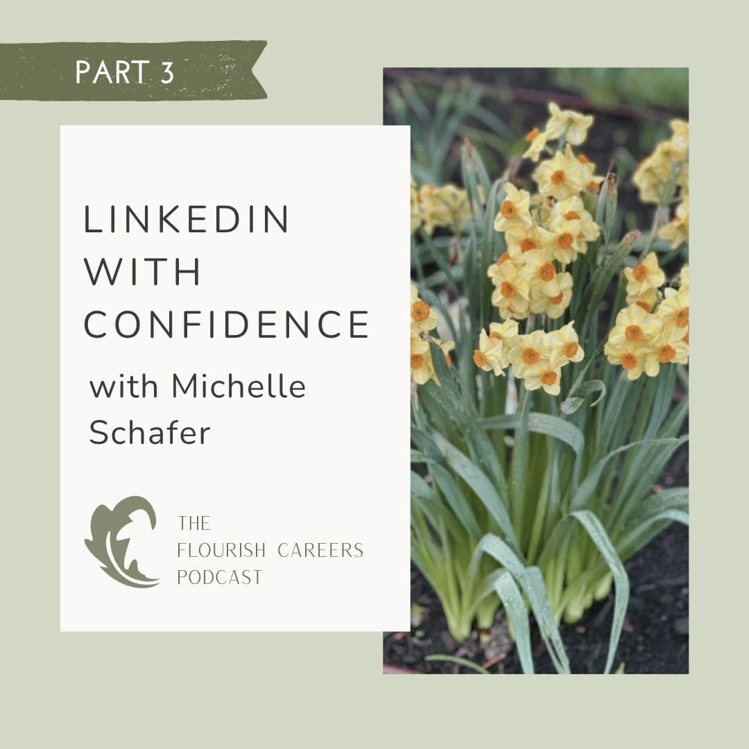 LinkedIn With Confidence with Michelle Schafer (Part 3) || Flourish Careers Podcast Featured Image